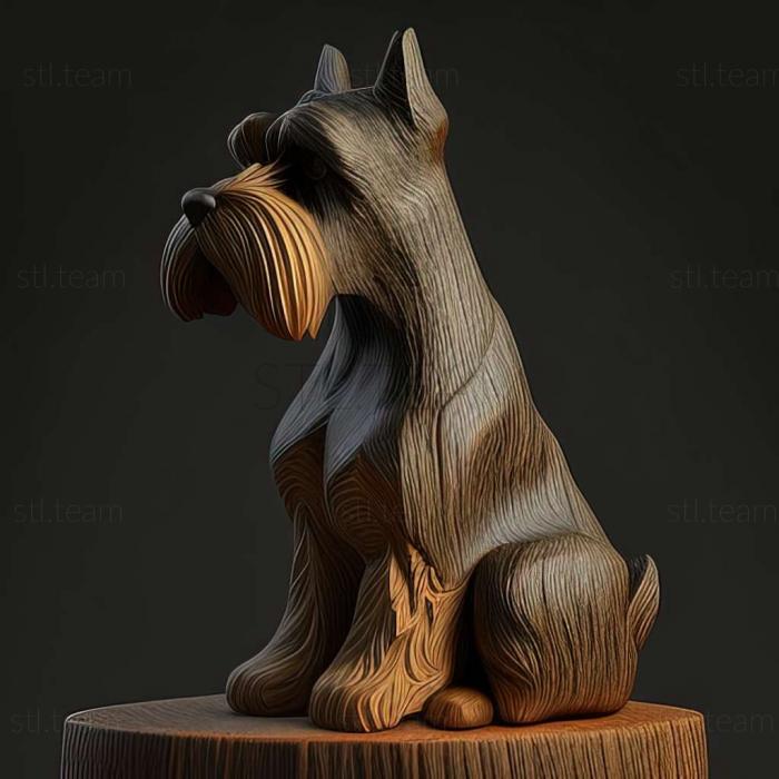 3D model Zwergschnauzer dog (STL)